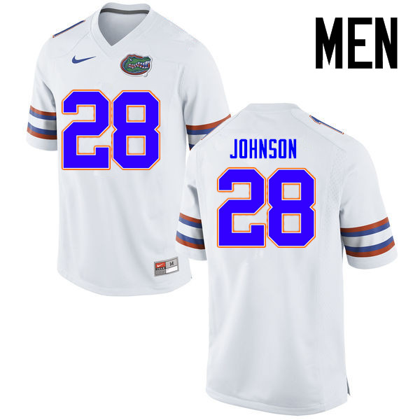 Men Florida Gators #28 Kylan Johnson College Football Jerseys Sale-White - Click Image to Close